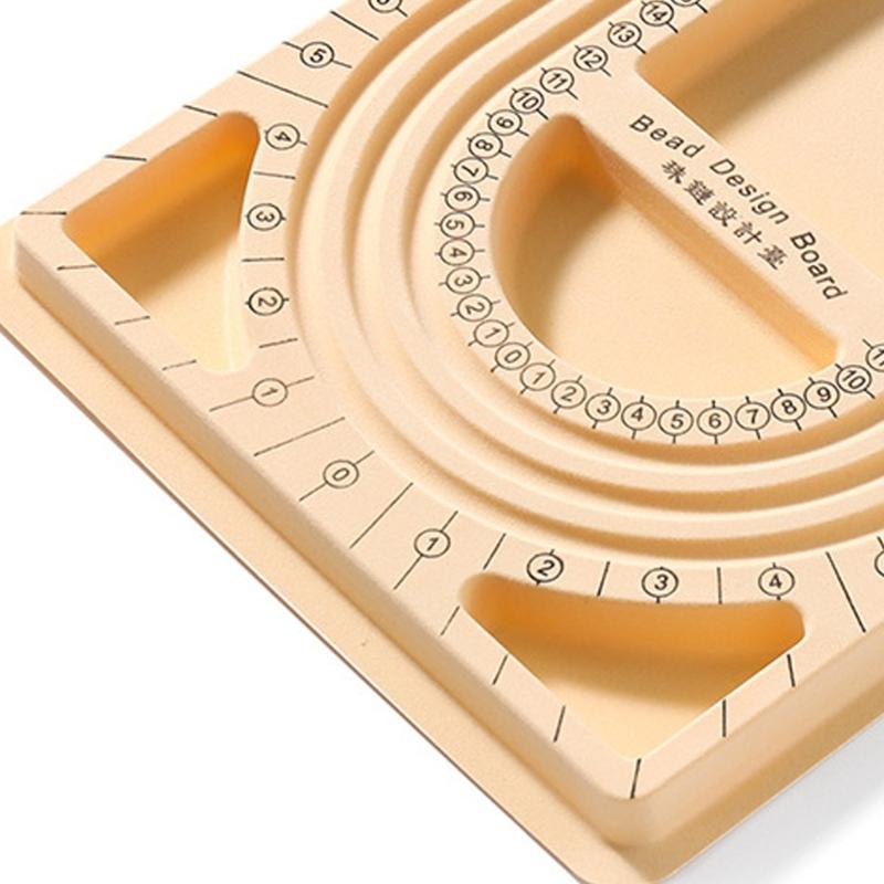Verstellbares Perlen-Design-Tablett für Halsketten, Armbänder, Basteln, Kunststoff-Schmuckherstellungswerkzeug mit sicheren Rillen