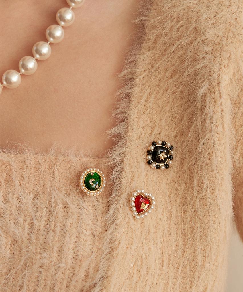 Tatiana Check Mate Pearl Brooch_Bch0096
