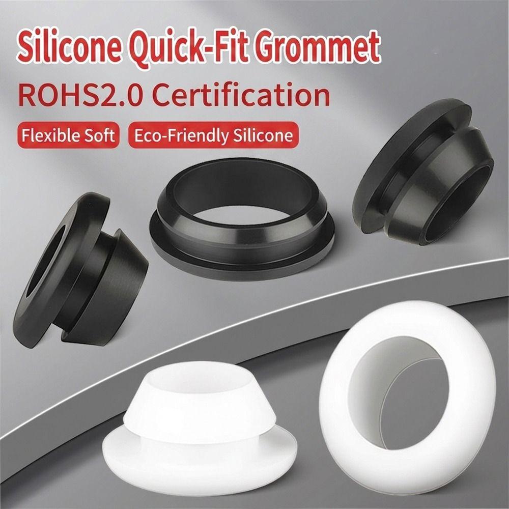 10PCS Snap-In Rubber Wire Grommet Electric Box Gasket Cable Hole Cover Dust Seal Ring  Electric Box