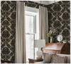 Vinyl Damask Wallpaper Peel and Stick Wallpaper Black Floral Self Adhesive Wallpaper for Bedroom Livingroom Home Wall Decoration