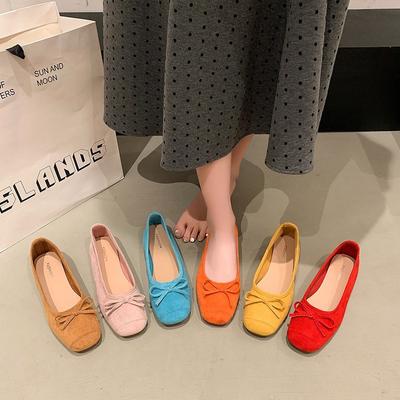 Sapatos de noite sapatos Mary Jane com laço francês sapatos femininos 2025 nova primavera sapatos únicos de sola macia sapatilhas de balé com saias