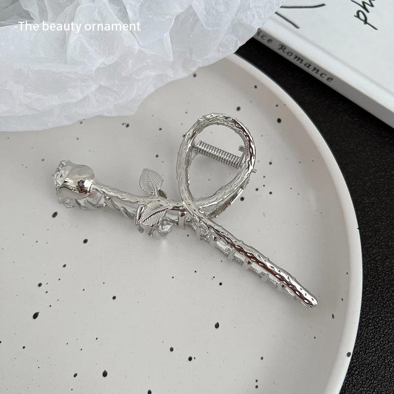 Silver Influencer Large Metal Shark Hairpin Clip for Women