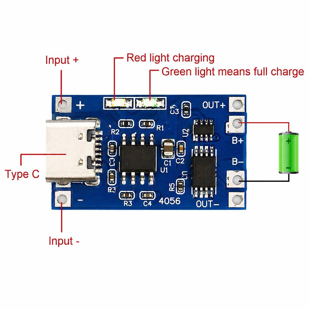 1/3/5pcs Type-C Micro Mini USB 5V 1A 18650 TP4056 Lithium Battery Charger Module Charging Board With Protection Dual Functions