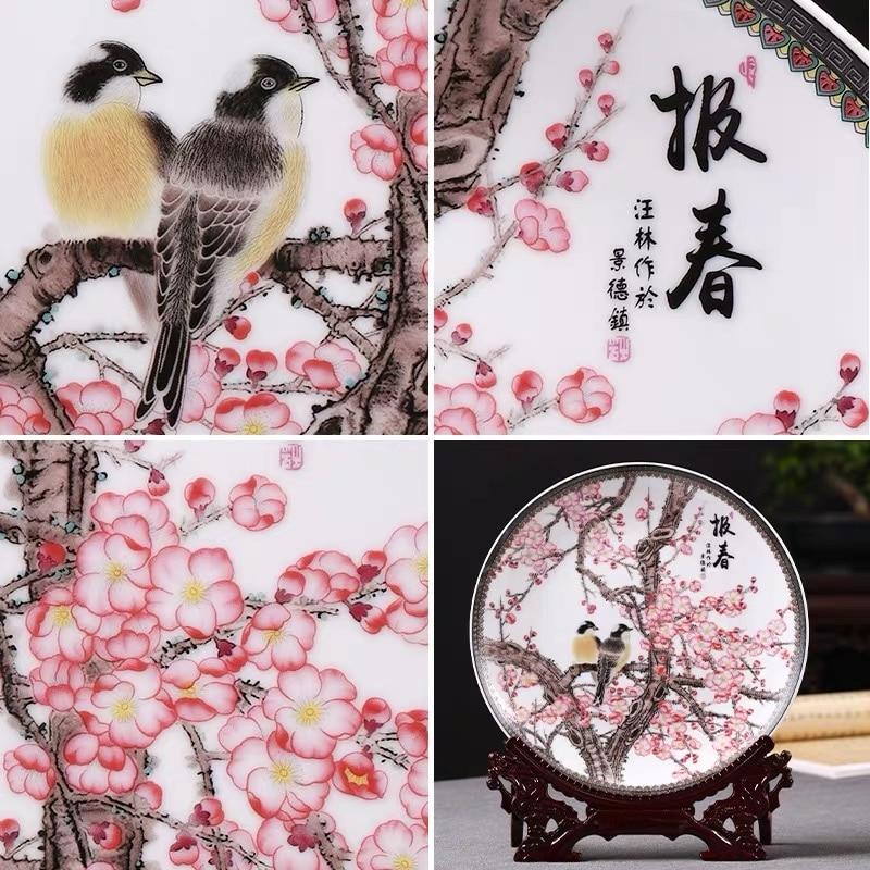 Keramický závěsný talíř Ručně malovaný dekorativní talíř Ozdoby Obývací pokoj Domácí dekorace Řemesla