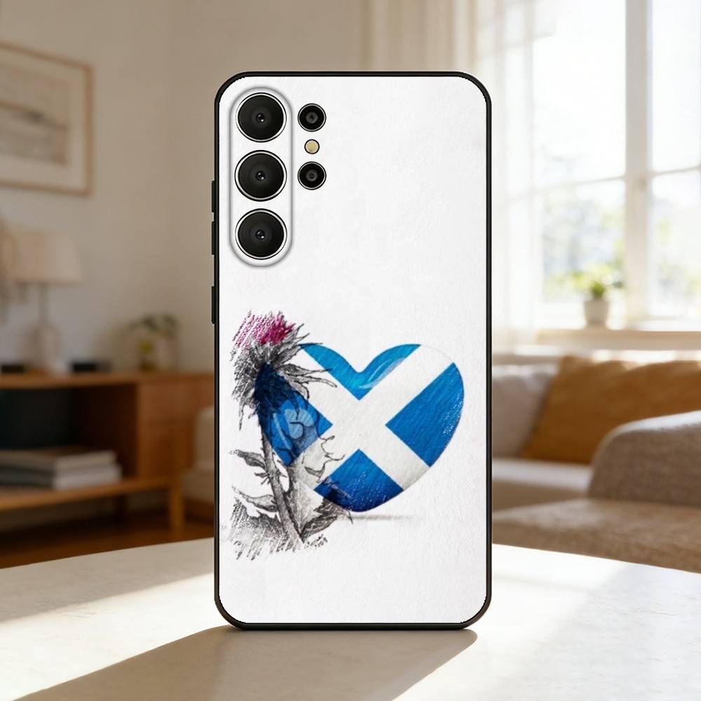 S-Scotland Scottish Flag Phone Case For Samsung S26,S25,24,23,22,30,21,10,9,Ultra,Plus,Lite,FE Soft Black Case