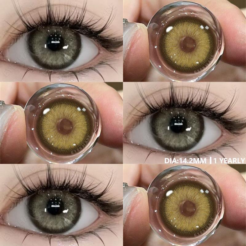 Eyeshare 1Pair Color Contact Lenses for Eyes Natural Blue Colored Pupils Green Eye Color Lens Gray Contacts Brown Lenses Yearly