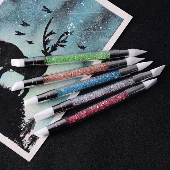 5Pcs/Set Double-Ended Nail Art Pen Professional Silicone Tip Nail Design Pen Nail Women Girls DIY Manicure Art Dotting Painting Tools