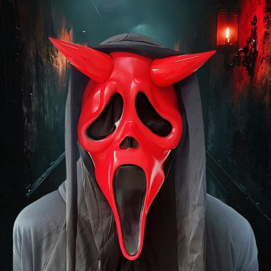 Diabolská maska na tvár pre dospelých Horor Krik Duch Maska na celú tvár na Halloween Maškarný večierok Kostým Cosplay Rekvizita