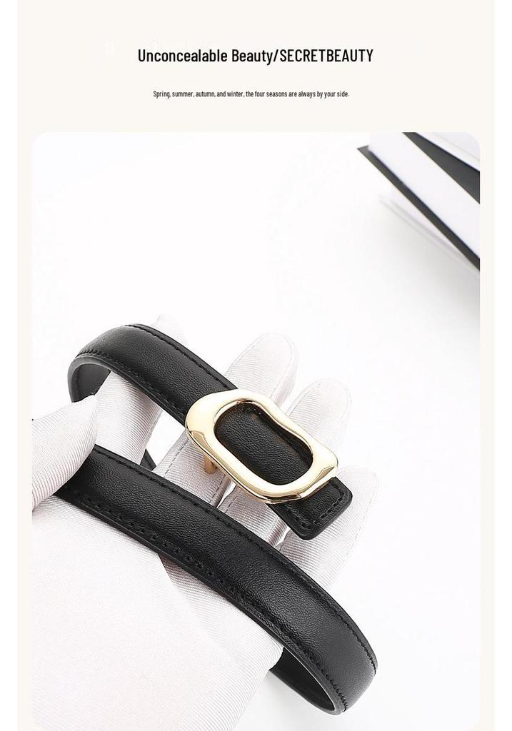 Genuine Leather Women's Fashion Belt - Versatile Waistband for Casual or Commuting Styles