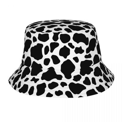 Custom Cow Print Pattern Bucket Hat for Women Unisex Fur Animal SkinLeather Summer Beach Sun Fur Animal SkinLeather FisherUnisex Cap
