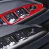 Red Carbon Fiber Interior Window Control Cover Trim For Colorado Canyon 2015-22