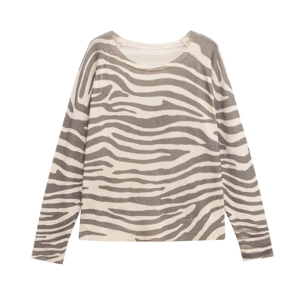 Spring 2025 Women's European & American Style Casual Round Neck Long Sleeve Knit Top