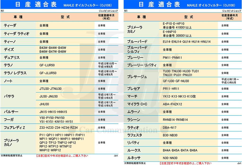 MAHLE Filter, Element, Nissan, Mitsubishi, Suzuki, Subaru, Mazda, Issu, UD, AD, NV150,