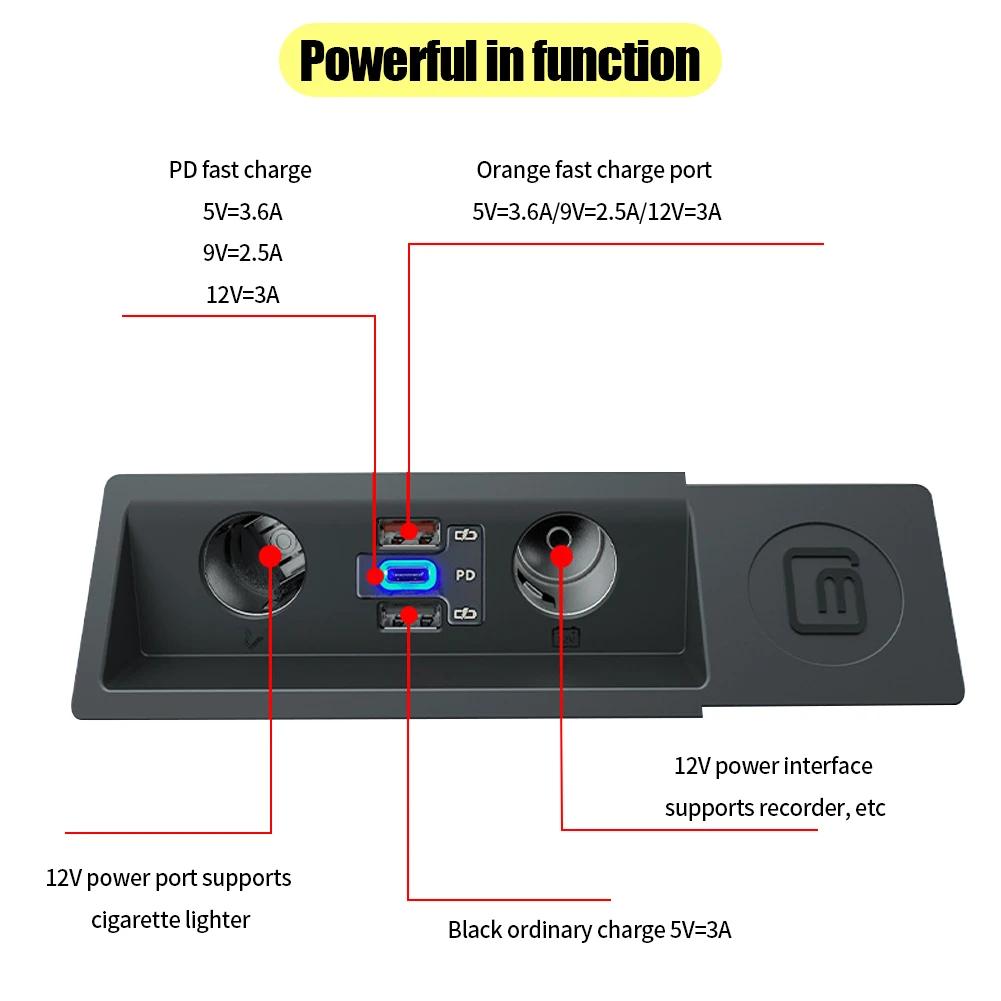 Autoladegerät Schnellladegerät Zigarettenanzünder-Splitter für QC4.0 QC3.0 PD Typ-C für VW Passat B6/ B7/ B8/ ARTEON/ CC/ R36