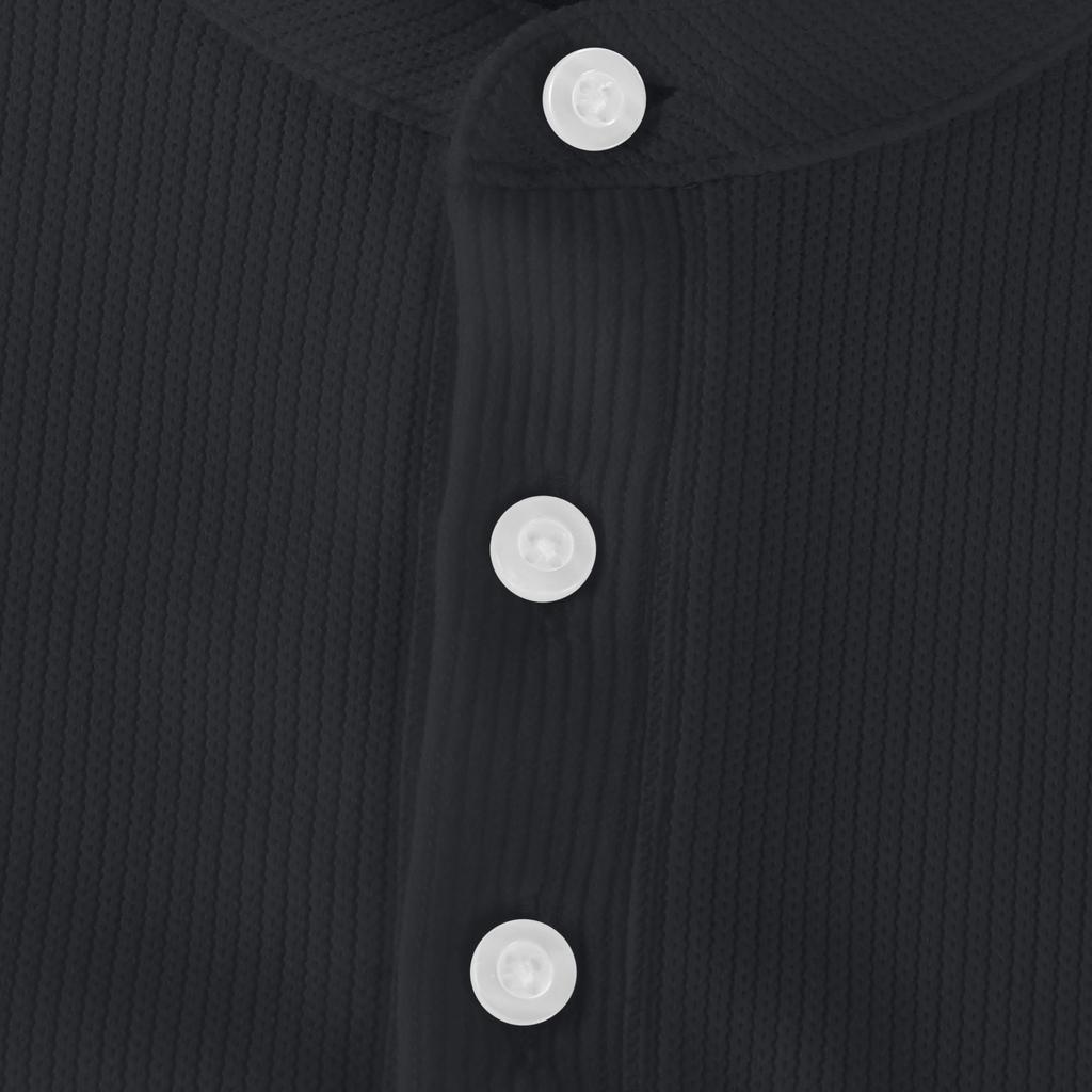 Men's Casual Knit Button-Up Long-Sleeve Shirt