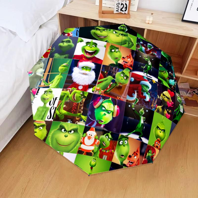Christmas Collage Umbrella Folding umbrella, automatic umbrella 8-Frame for Travel, camping Use Gift for Halloween Christmas