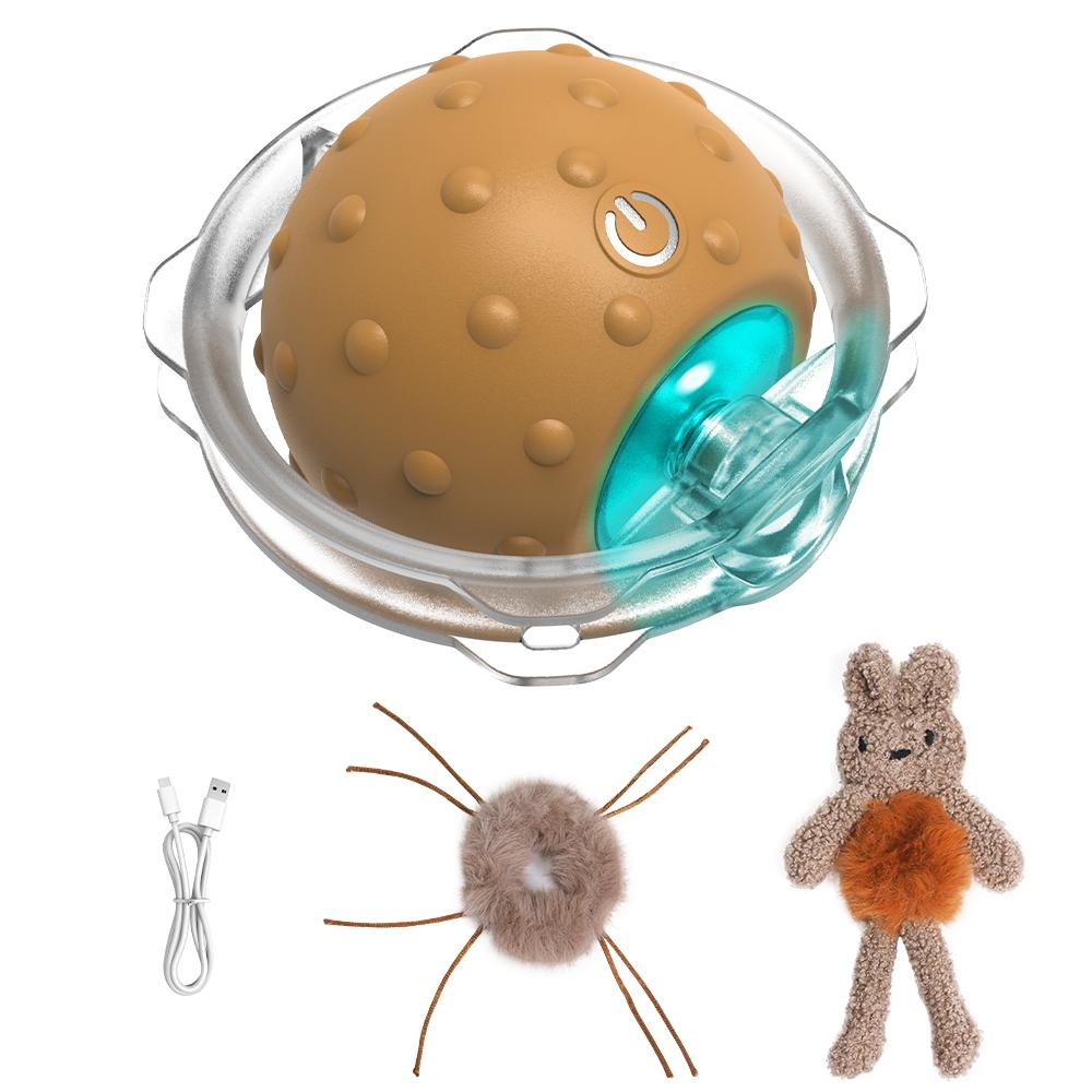 Sports Activated Interactive Cat Toy Indoor Cat with Automatic Moving Ball Toy Spinning Ball and Light Electric Cat Mouse Toys