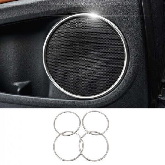 2016- FOR Honda HR-V car inner door speaker cover 4pcs trim Silver steel