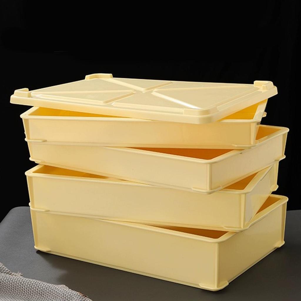 Pizza Proofing Box Pizza Dough Container Practical Space Saving Utility with Cover Stackable for Kitchen Household Restaurant