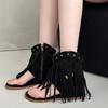 Fringed Shoes Rivet Sandals New Herringbone Insole Height-increasing Cool Boots