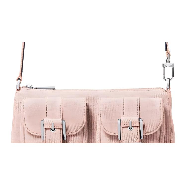 Michael Kors Zoe Metal Buckle Flap Pocket Fabric Tote Bag Small Women Handbags Light-Pink 32S5SZCU1C-653