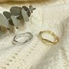 Glossy Irregular Wave Adjustable Open Ring In Japanese-Korean Style