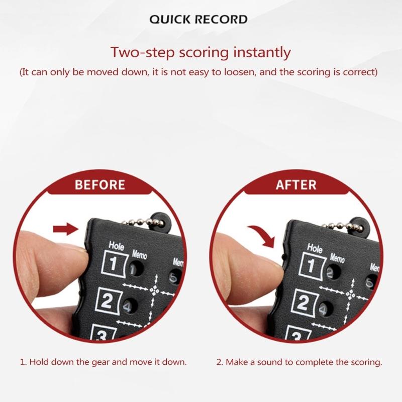 Golf Score Indicator 18 Hole Strokes Counter Handheld Scorer Digits Rectangle Keychain Golf Handy Count Shot Clickers