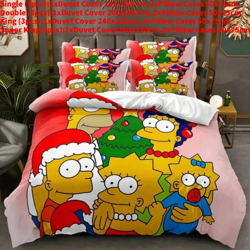 Pattern Simpsons The Digital Print Duvet Cover Pillowcase Set Bedding Bedroom