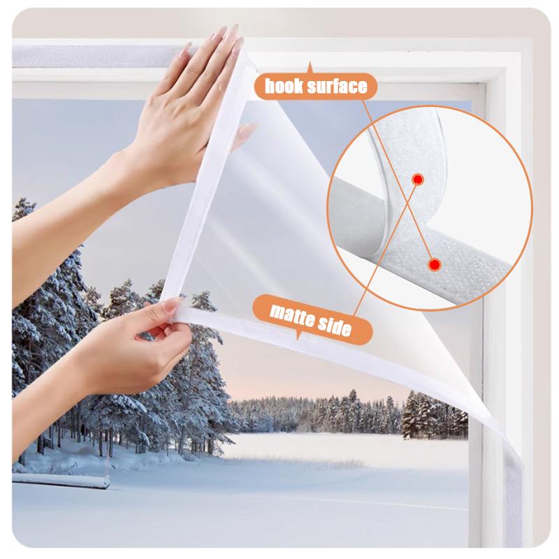 DIY Transparent Winter Insulation Film Detachable Home Window Windproof Soft Glass Screen Self-Adhesive Keep Warm Film