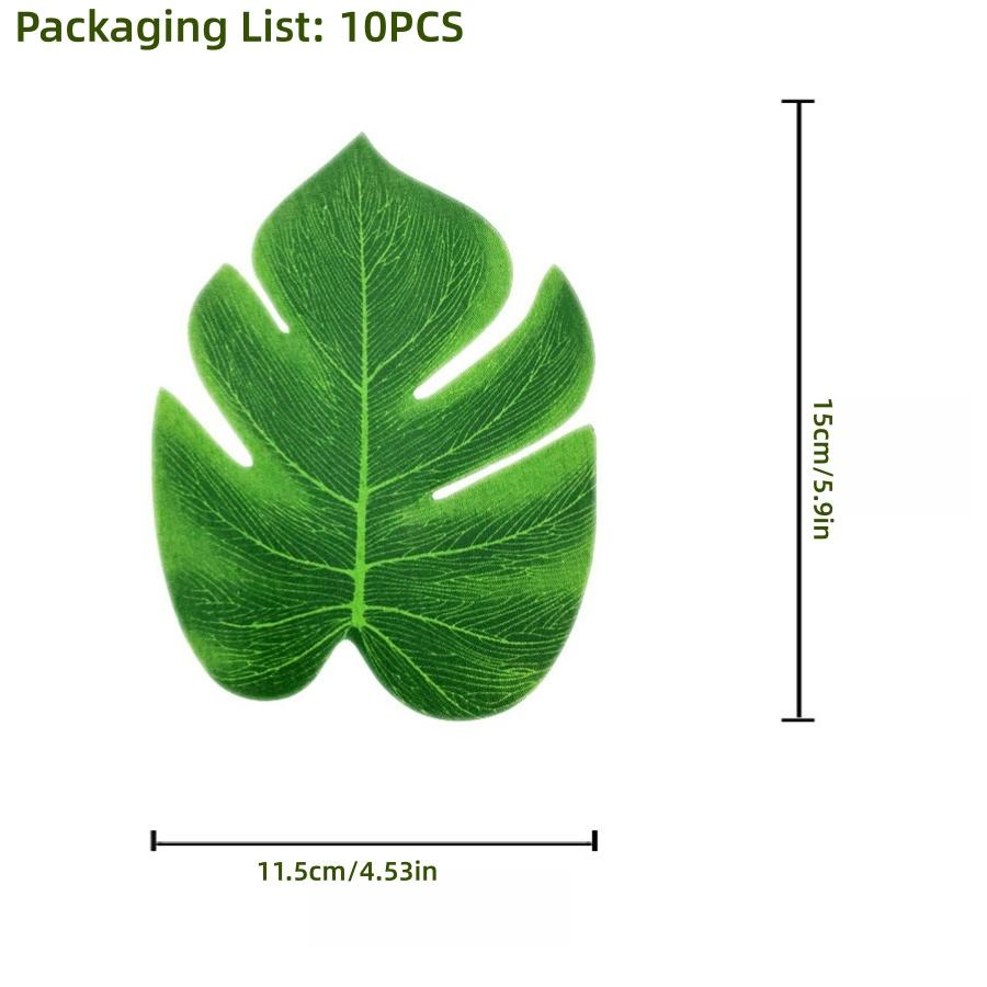 

10/56pcs Tropical Palm Leaves Set - Artificial Safari Jungle Leaf Decorations with Stems for party Home Accents