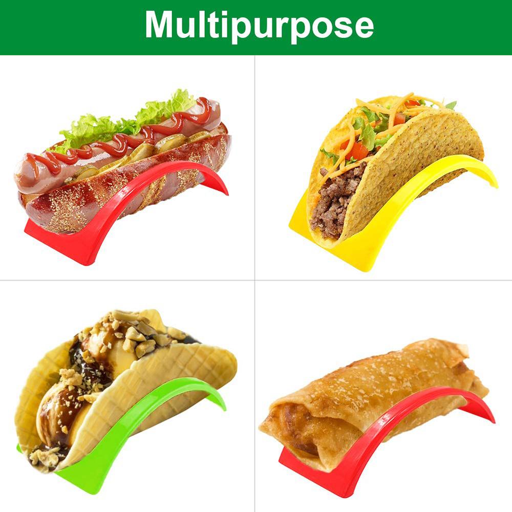 10pcs Durable PP Plastic Material - 10pcs Colorful Taco Holders - Suitable for Soft or Hard Shell Tacos - Home and Restaurant