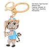 Alloy Tiger Keychain Rhinestone Colorful Enamel 3D Tiger Charm with Keyring Baseball Player Tiger Keychain Gift for Teens Baseball Lovers