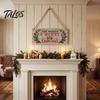 Welcome Door Hanger Christmas Wood Hanging Sign with Jute Rope, Have Yourself A Merry Xmas Theme Board Little Rustic for Home Cafe Bar Decor Durable