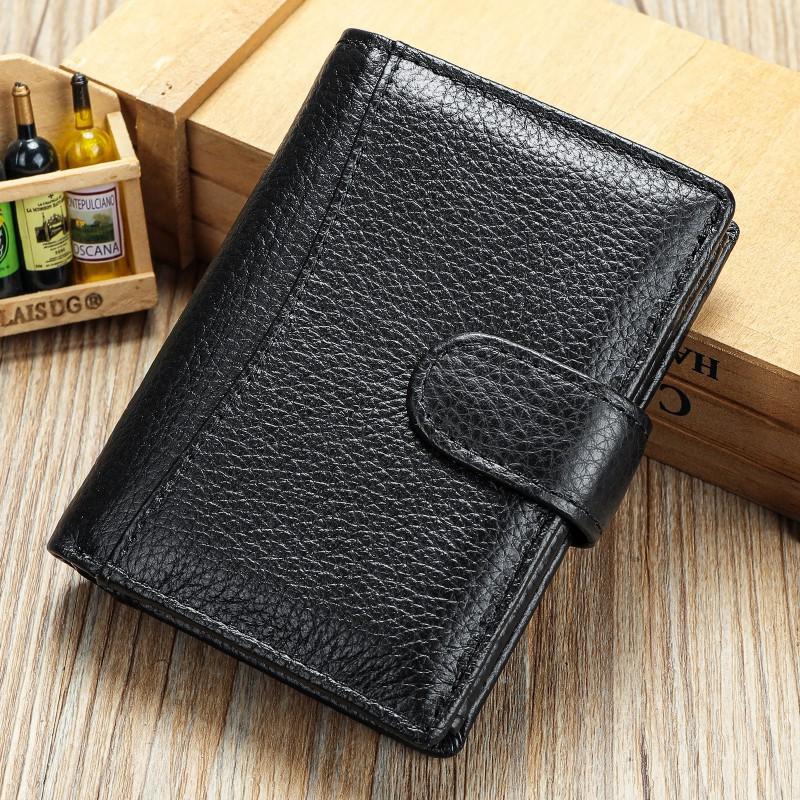 

Ручная работа Кожаная Кошелек Верхний Слой Винтажный Натуральная Высококачественное Ощущение Противоугонная Щеточная Пряжка Кожаный Мужской чёрный