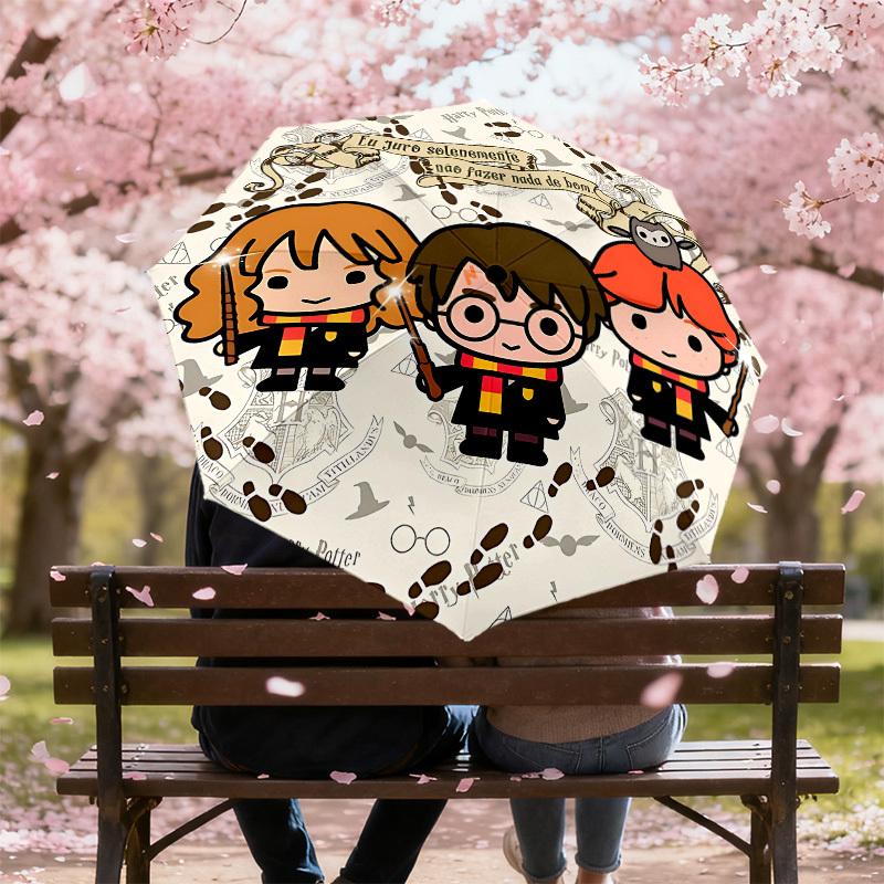 1PC Harry Potter Umbrella-8-Rib Reinforced, Automatic Open, Lightweight & Durable, Cute Fashion Accessory for Outdoor, D2623