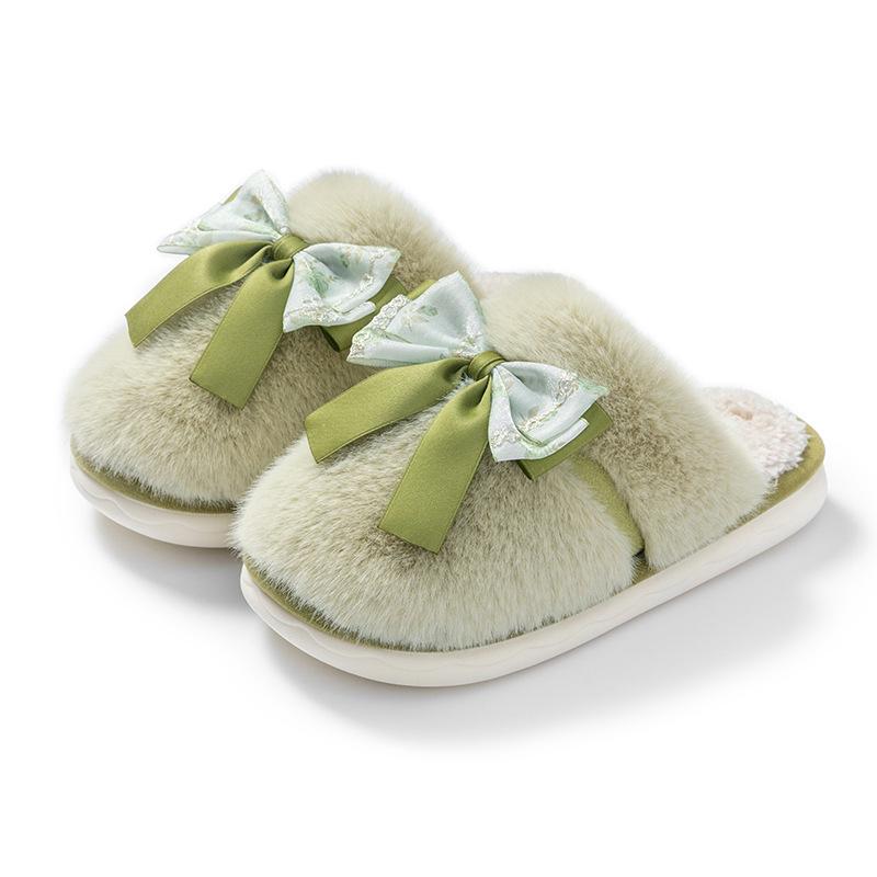 Fashion Female Autumn and Winter Versatile Plush Women Indoor Household Bedroom Fur Insulation and Anti Slip Couple Slippers