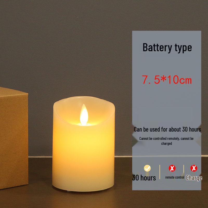 LED Rechargeable Paraffin Wax Candle with Swaying Flame & Remote Control for Decoration or Birthday Celebration