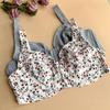 Ultra-thin Fine Cotton High-quality Wide Shoulder Straps Steel Ring Plus Size Bra European and American Printed Underwear
