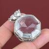 Faceted White Topaz Pendant Vintage Pendant Gemstone Pendant 925 Sterling Silver Pendant White Topaz Jewelry Handmade Pendant Gifts For Wife