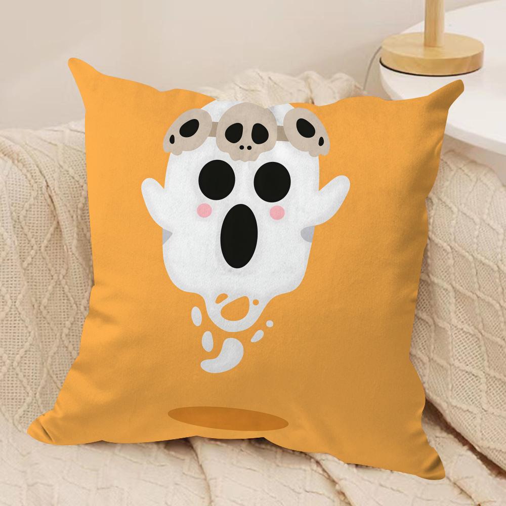Halloween Spooky Ghost Cushion Cover Soft Plush Throw Pillow Cover  DoubleSided Printed Cushion Case  Cozy Sofa  Home Decor
