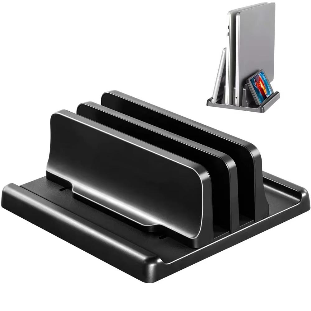 Support d'ordinateur portable de bureau 4 en 1 Vertical Gain de place sur le bureau Facile à placer Accessoires d'ordinateur Largeur extensible Rangement de bureau