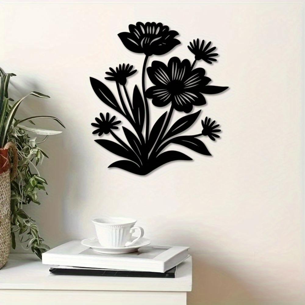 Laser Cut Metal Wall Decor Floral Hanging Art Home Garden Gift Iron Flower Sculpture Plaque