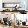 Coffee Cup Holder Lid Organizer with Straw Holder 4 Compartment Coffee Cup Dispenser Adjustable Coffee Bar Organizer