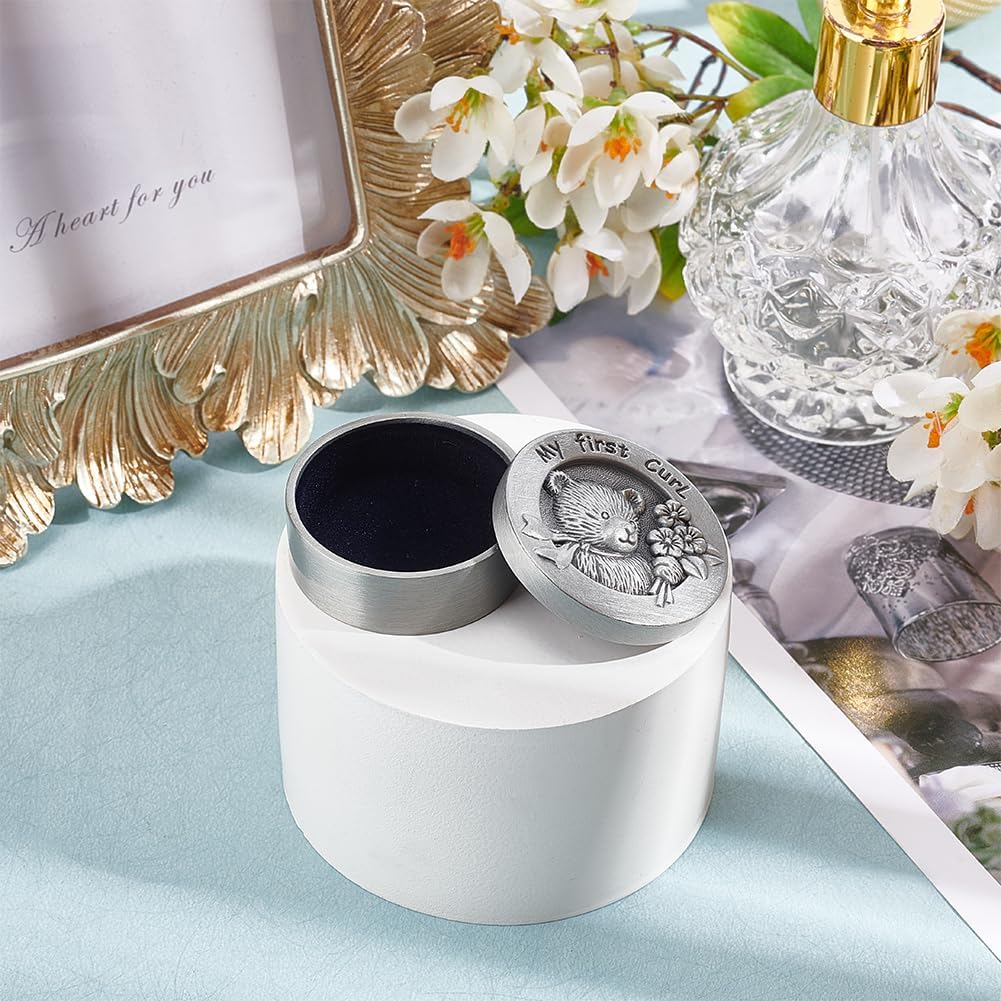 FINGERINSPIRE Набор коробочек для хранения первого локона ребенка с бархатной подкладкой Сплав Коробка для хранения первого срезанного волоса Хранить для воспоминаний о детстве Коробка для хранения первого локона ребенка 4840₽