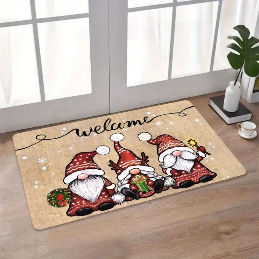 Festival Santa Claus Dwarf Welcome Door Mat Indoor Outdoor Area Carpet Kitchen Bedroom Floor Mat Home Decoration