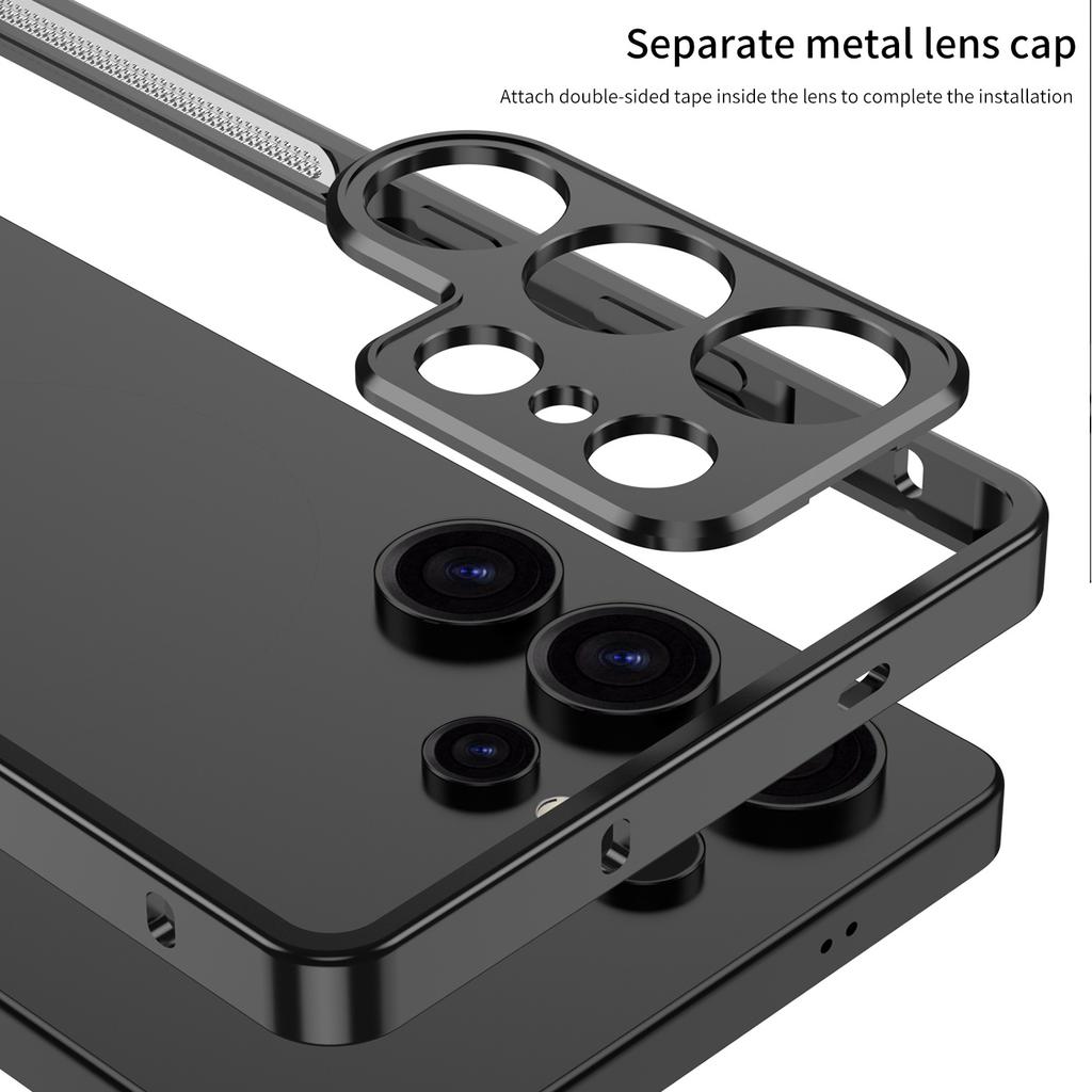 Lämplig för Samsung S25ULTRA Hippocampus Spänne Ram Mobiltelefonfodral S24U med Lins Metall Värmeavledning Skyddskåpa