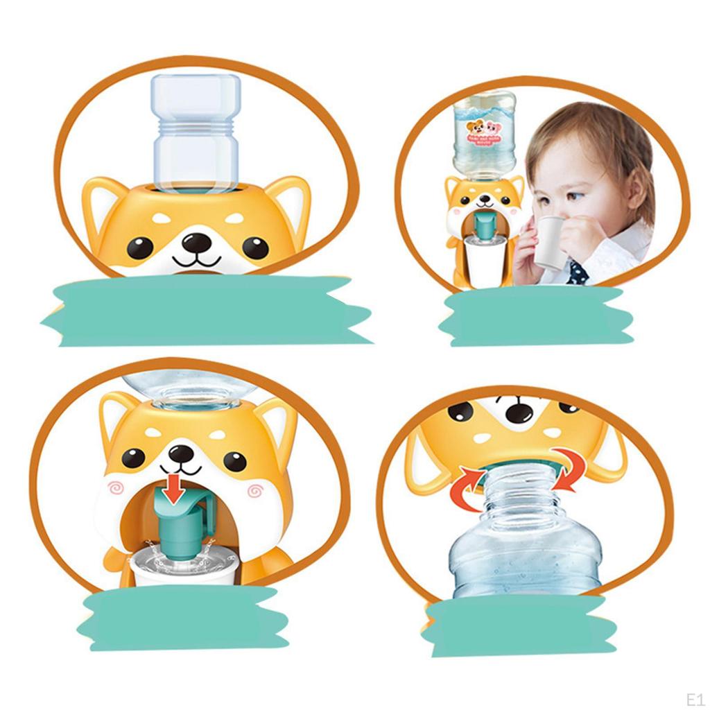 Cartoon Drink Dispenser with Tap Pretend Play for Desktop Kitchen House