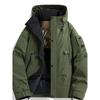 Men's Winter Thiened Cotton Stand Collar Jacket Thick and Loose Down Puffer Bread Sle Coat Warm Urban Casual Long  Zipper Coat