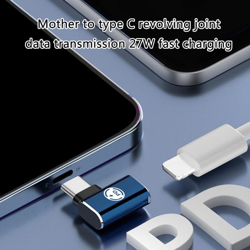 Type-C Charging Adapter Support 27W Fast Charging and 480Mbps Data Transfer for 8Pin Female To Type-C Male Adapter