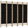 VidaXL Paravan pliabil 5 panouri 200 cm Bambus și pânză 350629